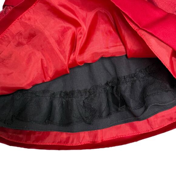 1st Christmas Dress Girls Infants Sz 6-9 Mo. Red Back Tie/ Button Christmas EUC - Picture 5 of 8